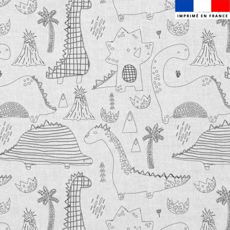 Coton à colorier motif dino