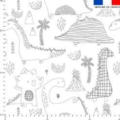 Coton à colorier motif dino