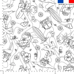 Coton à colorier motif hippo en vacances - Création Stillistic
