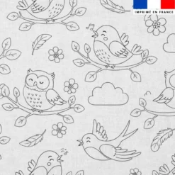 Coton à colorier motif oiseaux chanteurs