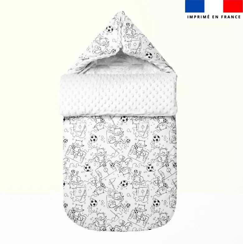 Coton à colorier motif renard foot - Création Stillistic