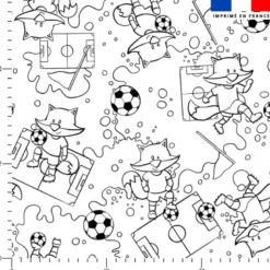 Coton à colorier motif renard foot - Création Stillistic