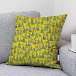 Coton jaune motif vahinés