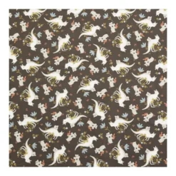 Coton marron café motif koala et kangourou tjampi