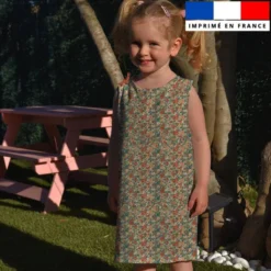 Coton motif petites fleurs rétro multicolores