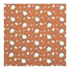 Coton orange rouille motif lapin lapilapi