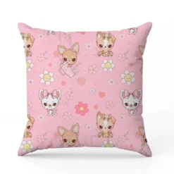 Coton rose motif chihuahua fleurs roses - Création Jolifox