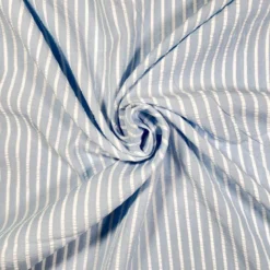 Coton seersucker rayures bleues
