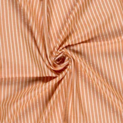 Coton seersucker rayures oranges