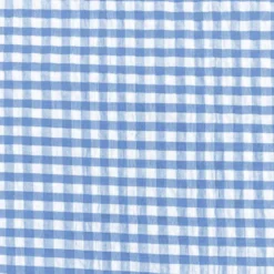 Coton seersucker vichy bleu et blanc