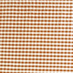 Coton seersucker vichy terracotta et écru