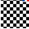 coupon - Coupon 100cm - Damier blanc - Fond noir - Velours blanc cassé 294 gr/m² - 146 cm