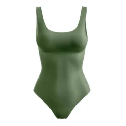 coupon - Coupon 55cm - Lycra vert kaki uni