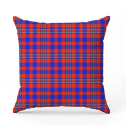 coupon - Coupon 50cm - Madras rouge - Fond bleu - Burlington 170 gr/m² - 146 cm