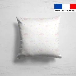 coupon - Coupon 200cm - Nuage étoilé et fantaisie - Fond blanc - Burlington 170 gr/m² - 146 cm