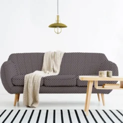 coupon - Coupon 235cm - Petite fleur vintage seventies - Fond indigo - Tissu occultant 250 gr/m² - 146 cm