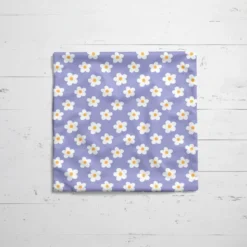 coupon - Coupon 200cm - Petites marguerites - Fond violet pastel - Éponge 320 gr/m² - 150 cm