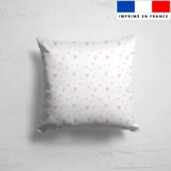 coupon - Coupon 200cm - Petits coeurs roses aquarelle - Fond blanc - Burlington 170 gr/m² - 146 cm