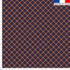 coupon - Coupon 90cm - Seventies géométrique - Fond aubergine - Tissu imperméable 300gr/m² - 150 cm