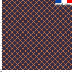 coupon - Coupon 100cm - Seventies géométrique - Fond aubergine - Tissu imperméable 300gr/m² - 150 cm