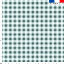 coupon - Coupon 101cm - Vichy vert émeraude 3mm - Fond blanc - Tissu imperméable 300gr/m² - 150 cm