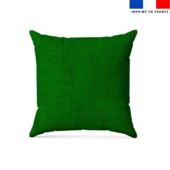 coupon - Coupon Défaut d'impression petites taches blanches 50cm - Chiné aspect lin - Fond vert prairie - Simili cuir 550 gr/m² - 130 cm