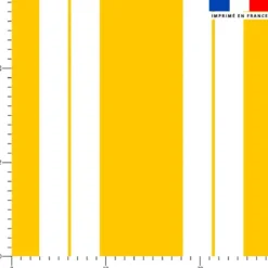 coupon - Coupon Défaut tache 200cm - Tissu imperméable motif duo de rayures jaune et blanc - Tissu imperméable 300gr/m² - 150 cm