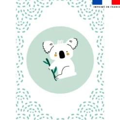 coupon - Coupon pour couette imprimé koala jungle friends - Popeline de coton GOTS 103 gr/m² - Housse de couette 145x100