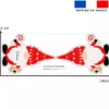 coupon - Coupon pour coussin personnalisé - Gnome de Noël - Velours blanc cassé 294 gr/m² - Grand Gnome : 140x96 cm