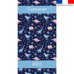 coupon - Coupon pour serviette de plage motif summer rex - Tissu Peau de Pêche 294 gr/m² - Serviette 143x143cm (non cousue)