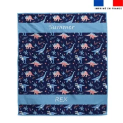 coupon - Coupon pour serviette de plage motif summer rex - Tissu Peau de Pêche 294 gr/m² - Serviette 143x143cm (non cousue)