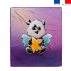 coupon - Coupon serviette de plage motif panda ange - Création Stillistic - Tissu Peau de Pêche 294 gr/m² - Serviette 73x140 cm (non cousue)