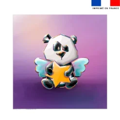 coupon - Coupon serviette de plage motif panda ange - Création Stillistic - Tissu Peau de Pêche 294 gr/m² - Serviette 73x140 cm (non cousue)