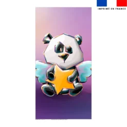 coupon - Coupon serviette de plage motif panda ange - Création Stillistic - Tissu Peau de Pêche 294 gr/m² - Serviette 73x140 cm (non cousue)