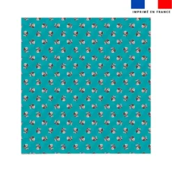 Coupon couverture bleu imprimé mini bébé rhino - Création Stillistic