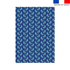 Coupon couverture bleu imprimé mini ours polaire - Création Stillistic
