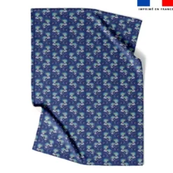 Coupon couverture bleu imprimé mini ours polaire - Création Stillistic