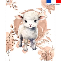 Coupon couverture imprimé agneau aquarelle