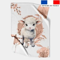Coupon couverture imprimé agneau aquarelle