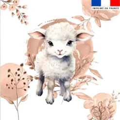 Coupon couverture imprimé agneau aquarelle