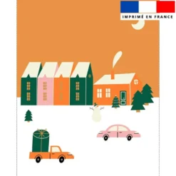 Coupon couverture imprimé ambiance Noel