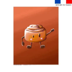 Coupon couverture imprimé amis ptit déj Roulé à la cannelle - Création Stillistic