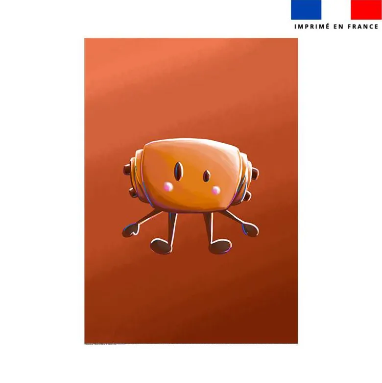 Coupon couverture imprimé amis ptit déj Pain au chocolat - Création Stillistic