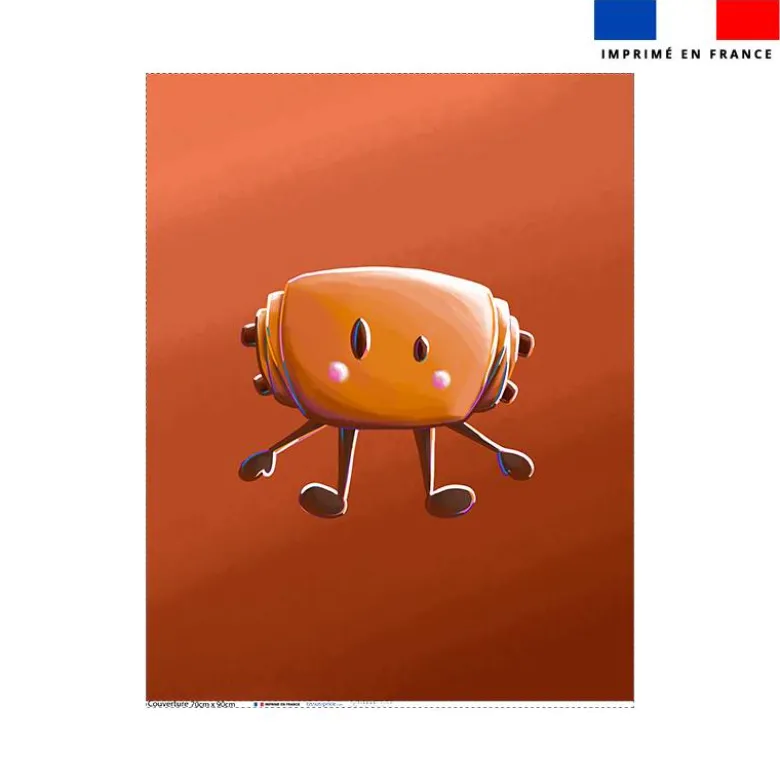 Coupon couverture imprimé amis ptit déj Pain au chocolat - Création Stillistic