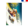 Coupon couverture imprimé animaux ski - Création Stillistic
