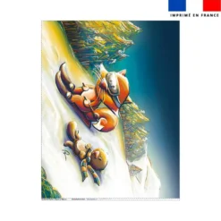 Coupon couverture imprimé animaux ski - Création Stillistic