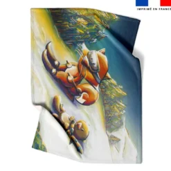 Coupon couverture imprimé animaux ski - Création Stillistic
