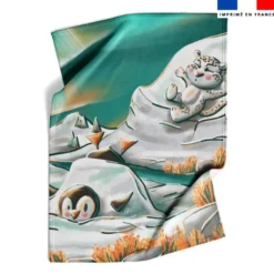 Coupon couverture imprimé Animaux du froid Pingouin et Panthère - Création Stillistic