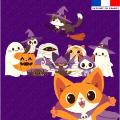 Coupon couverture imprimé animaux Halloween