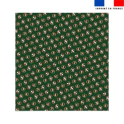 Coupon couverture imprimé animaux couronne de noël vert - Création Stillistic